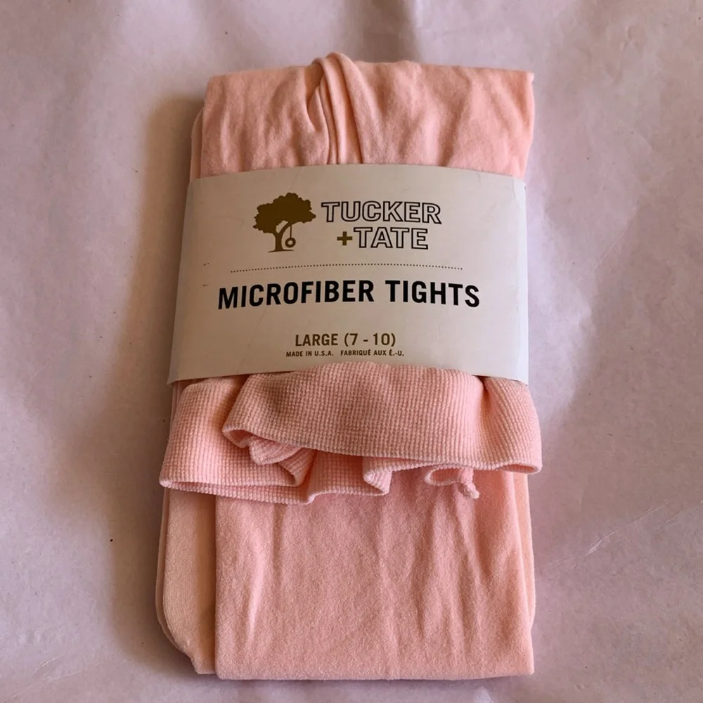 NWT Tucker & Tate Microfiber Tights in Pink Size Large (7-10)